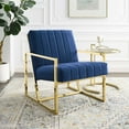 thumbnail image 1 of Inspire Channel Tufted Performance Velvet Armchair Navy, 1 of 6
