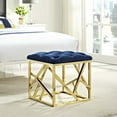 thumbnail image 1 of Modway Intersperse Fabric Ottoman in Gold and Navy, 1 of 5