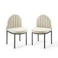 thumbnail image 1 of Modway Isla Dining Side Chair Upholstered Fabric Set of 2 in Black Beige, 1 of 7