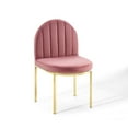 thumbnail image 1 of Modway Isla Channel Tufted Performance Velvet Dining Side Chair in Gold Dusty Rose, 1 of 9