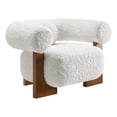 thumbnail image 1 of Modway Jace Faux Fur Fabric Upholstered Accent Chair in Feather, 1 of 9