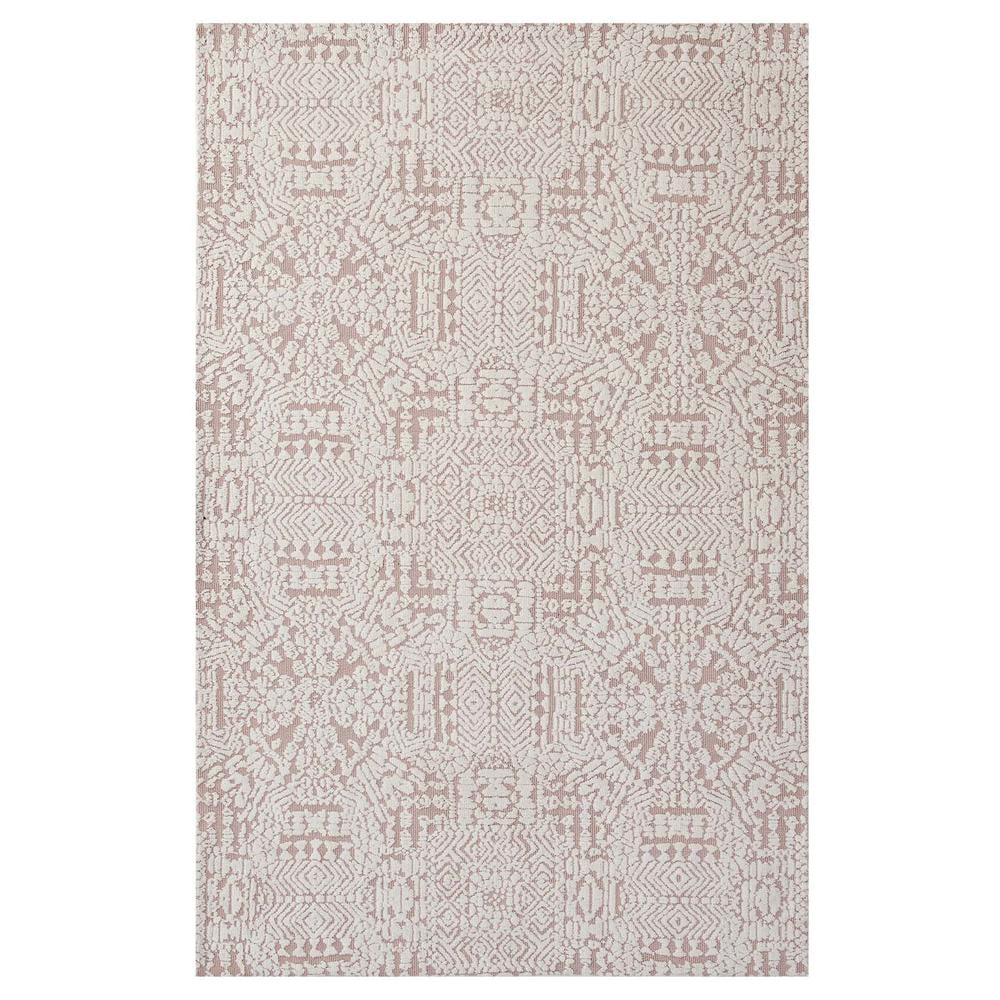 Ivory and Cameo Rose Moroccan 5x8 Synthetic Area Rug