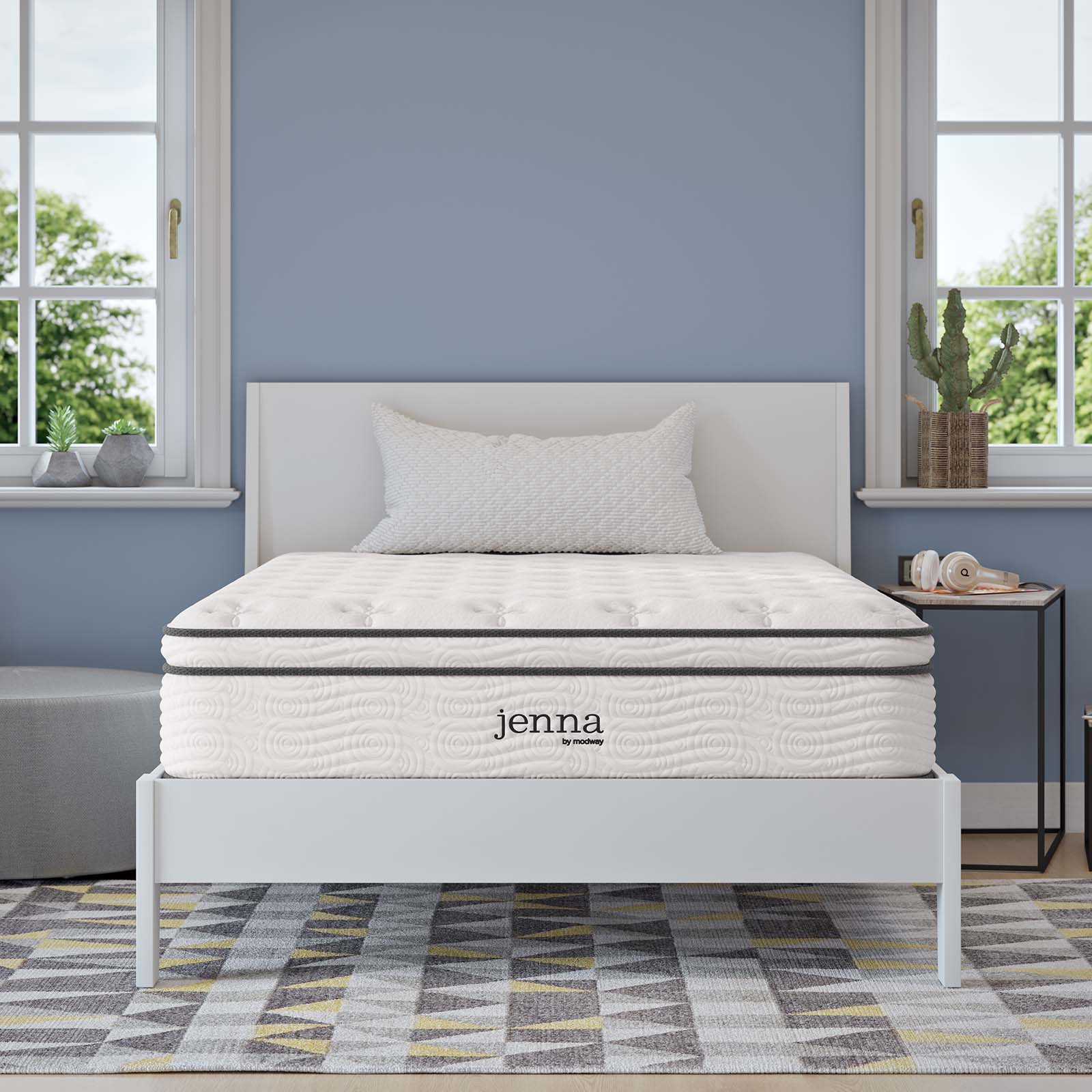 Modway Jenna 12" Innerspring and Foam Full Mattress in White