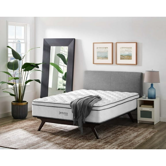 Modway Jenna 14" Innerspring and Foam Twin Mattress in White