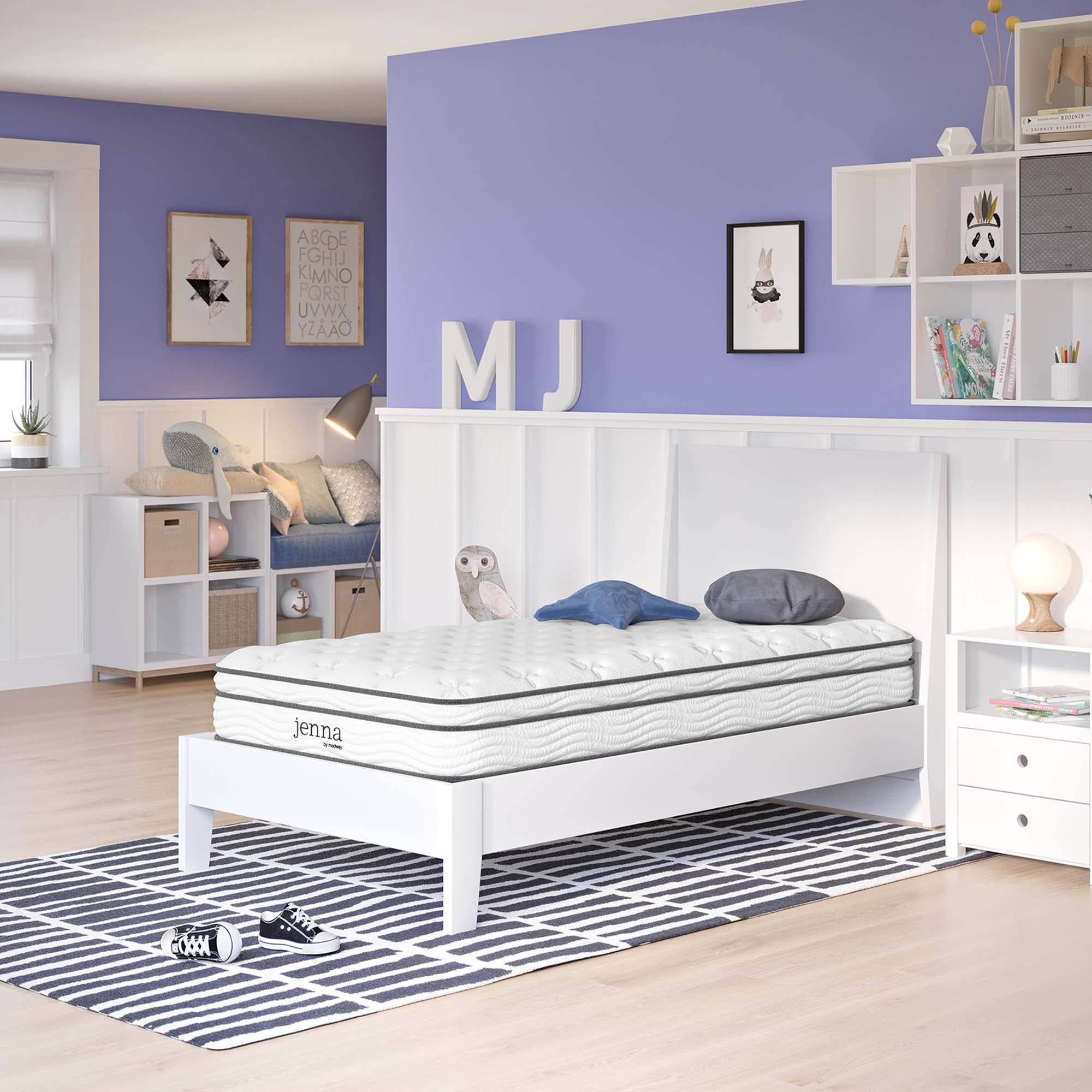 Jenna 8" White Pillowtop Innerspring Twin Mattress