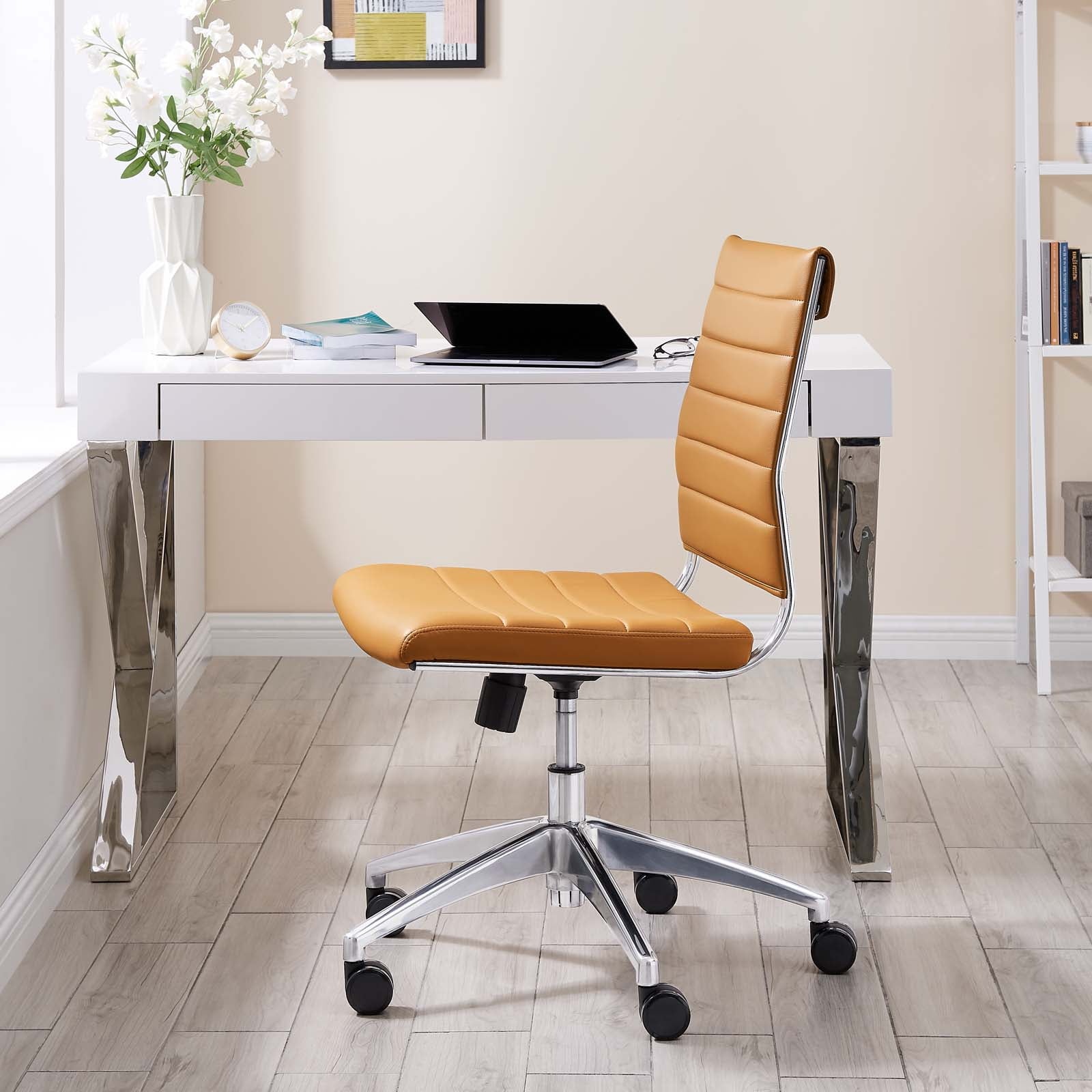 Modway Jive Armless Midback Leatherette Office Chair, Multiple Colors