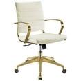thumbnail image 1 of Modway Jive Gold Stainless Steel Midback Office Chair in Gold Off White, 1 of 9