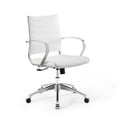 thumbnail image 1 of Modway Jive Modern Faux Leather Office Swivel Chair in White/Chrome, 1 of 10