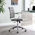 thumbnail image 1 of Modway Jive Modern Mid Back Vinyl & Aluminum Office Chair in Gray/Chrome, 1 of 8