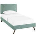 thumbnail image 1 of Modway Josie Twin Upholstered Platform Bed with Round Splayed Legs, Multiple Colors, 1 of 28