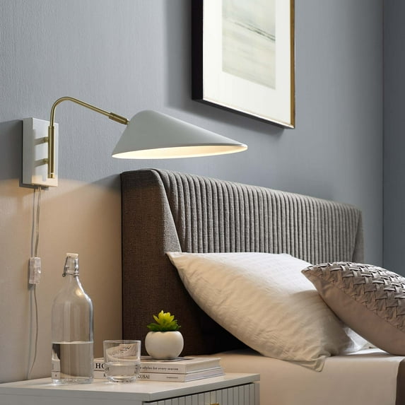 Modway Journey 7" Swing Arm Wall Sconce in White