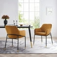 thumbnail image 1 of Modway Jovi Performance Velvet Dining Armchair Set of 2 in Black Cognac, 1 of 8