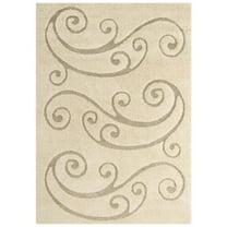 Modway Jubilant 5' x 8' Scrolling Vine Shag Area Rug in Cream