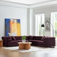 thumbnail image 1 of Modway Jubilee 5-Piece Modular Performance Velvet Sectional Sofa in Mulberry, 1 of 10