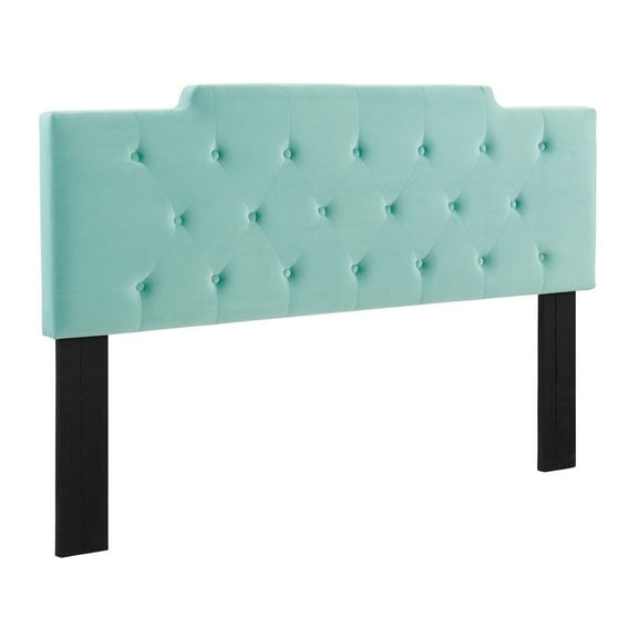 Modway Juliet Tufted Twin Performance Velvet Headboard in Mint