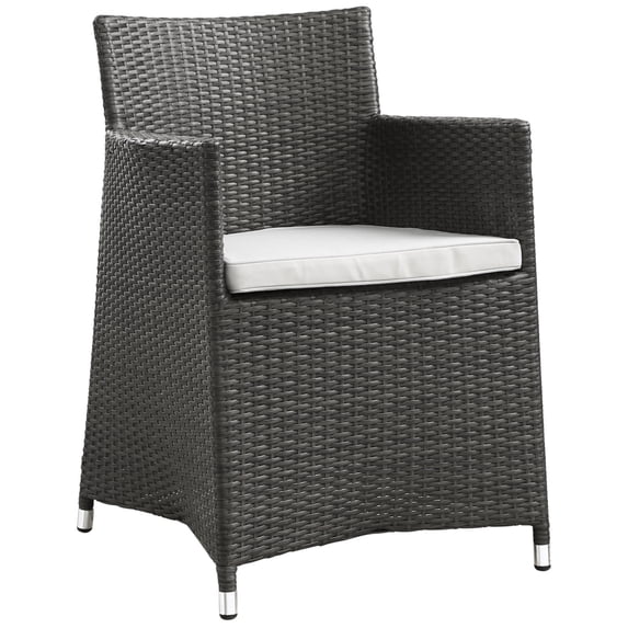 Modway Junction 18.5" Wicker / Rattan Outdoor Armchair in Brown/White