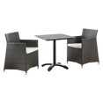 thumbnail image 1 of Modway Junction 3 Piece Outdoor Patio Dining Set in Brown White, 1 of 6