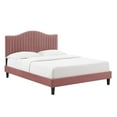 thumbnail image 1 of Modway Juniper Channel Tufted Performance Velvet Full Platform Bed in Dusty Rose, 1 of 10