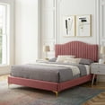 thumbnail image 1 of Modway Juniper Channel Tufted Performance Velvet Full Platform Bed in Dusty Rose, 1 of 10