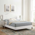 thumbnail image 1 of Modway Juniper Channel Tufted Performance Velvet Full Platform Bed in White, 1 of 10