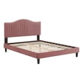 thumbnail image 1 of Modway Juniper Channel Tufted Performance Velvet King Platform Bed in Dusty Rose, 1 of 11