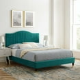 thumbnail image 1 of Modway Juniper Channel Tufted Performance Velvet King Platform Bed in Teal, 1 of 10