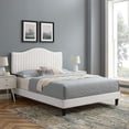 thumbnail image 1 of Modway Juniper Channel Tufted Performance Velvet Queen Platform Bed in White, 1 of 10