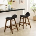 thumbnail image 1 of Modway Juno 24" Upholstered Wood Counter Stool in Brown (Set of 2), 1 of 10