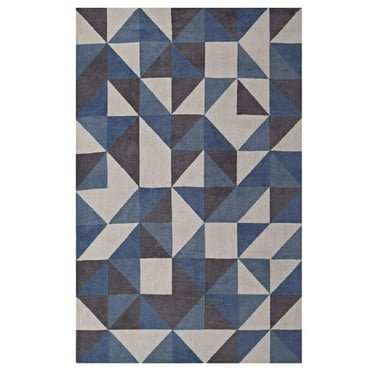 Modway Kahula Mosaic 5' x 8' Area Rug in Blue and Gray