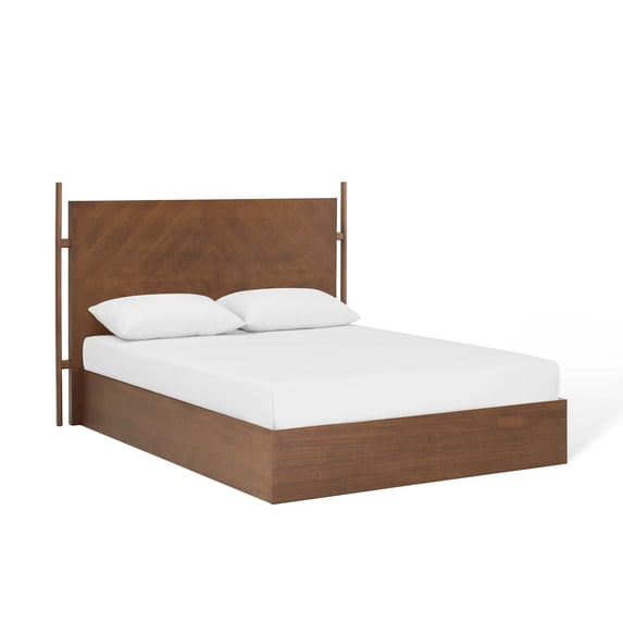 Modway Kali Wood Queen Platform Bed in Walnut
