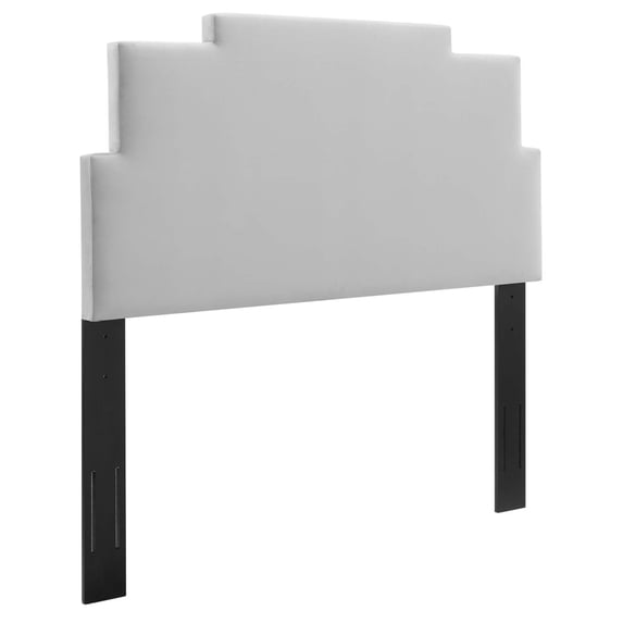 Modway Kasia Performance Velvet Twin Headboard in Light Gray