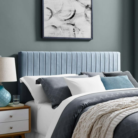 Modway Keira Full / Queen Performance Velvet Headboard in Light Blue