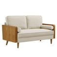 thumbnail image 1 of Modway Kellan Performance Velvet Upholstered 2-Seater Loveseat in Walnut/Almond, 1 of 9