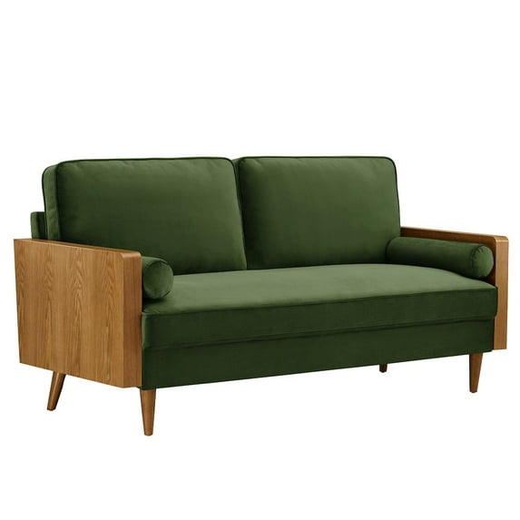Kellan Sofa in Walnut Moss Green