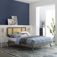thumbnail image 1 of Modway Kelsea Cane Rattan and Wood Full Platform Bed with Splayed Legs in Gray, 1 of 7