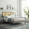 thumbnail image 1 of Modway Kelsea Cane and Wood Full Platform Bed With Angular Legs in Gray, 1 of 3