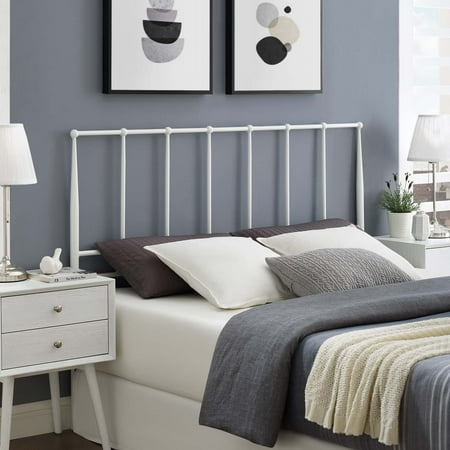 Modway Kiana Full Metal Stainless Steel Headboard in White