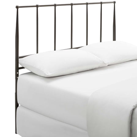 Modway Kiana Queen Metal Stainless Steel Headboard in Brown