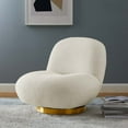 thumbnail image 1 of Modway Kindred Boucle Upholstered Upholstered Fabric Swivel Chair in Gold Ivory, 1 of 8