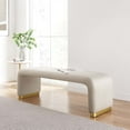 thumbnail image 1 of Modway Koda 60" Performance Velvet Waterfall Long Bench in Brass Almond, 1 of 9