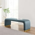 thumbnail image 1 of Modway Koda 60" Performance Velvet Waterfall Long Bench in Brass Cadet Blue, 1 of 9