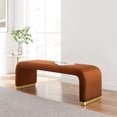 thumbnail image 1 of Modway Koda 60" Performance Velvet Waterfall Long Bench in Brass Rust, 1 of 9