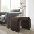 thumbnail image 1 of Koda Performance Velvet Waterfall Stool in Black Chocolate Brown, 1 of 10