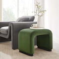 thumbnail image 1 of Koda Performance Velvet Waterfall Stool in Black Moss Green, 1 of 10