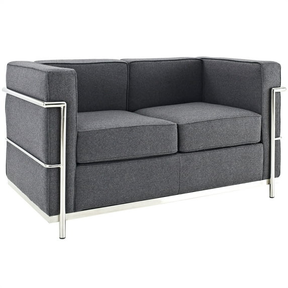 Modway LC2 Wool Loveseat with Steel Frame, Multiple Colors
