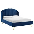 thumbnail image 1 of Modway Lana Queen Performance Velvet Wingback Platform Bed, Navy, 1 of 9