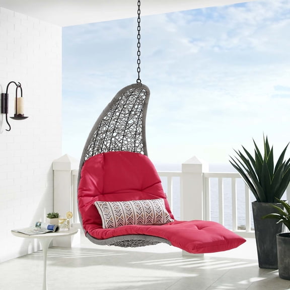 Modway Landscape Hanging Chaise Lounge Outdoor Patio Swing Chair