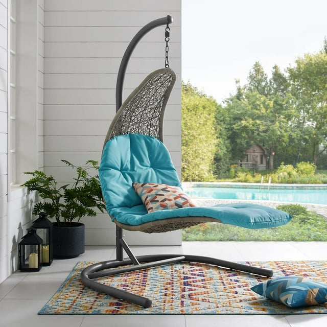 Modway Landscape Outdoor Patio Hanging Chaise Lounge Swing Chair, Multiple Colors