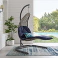 thumbnail image 1 of Modway Landscape Rattan & Fabric Patio Swing Chair in Light Gray and Navy, 1 of 5