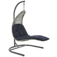 thumbnail image 1 of Modway Landscape Hanging Chaise Lounge Outdoor Patio Swing Chair in Light Gray Navy, 1 of 6
